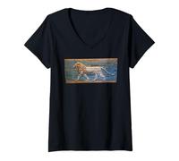 Mujer Babylon Ishtar Lion Relief Nabucodonosor Diseño Camiseta Cuello V