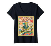 Mujer Bach Retro Pop Clásico Amante De La Música Diseño Camiseta Cuello V