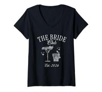 Mujer Bachelorette Party The Bride Club, EST 2026 Bride Camiseta Cuello V