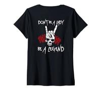 Mujer Back -imprenta no seas una dama sea una leyenda Camiseta Cuello V