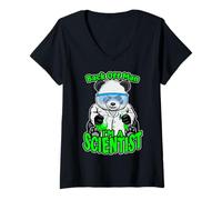 Mujer Back Off Man, Soy un científico, Oso Panda, G e la Ciencia Stem Camiseta Cuello V