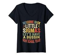 Mujer Back to School Gen Z Teacher Welcome Back Little Sigmas Camiseta Cuello V