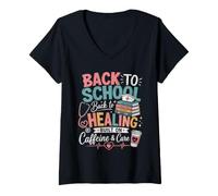 Mujer Back to School Nursing Student Camiseta Cuello V