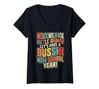 Mujer Back to School Teacher Welcome Back Little Sigmas Camiseta Cuello V
