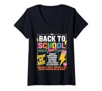 Mujer Back To School Tour Cute Teacher First Day Of School Bruh Camiseta Cuello V