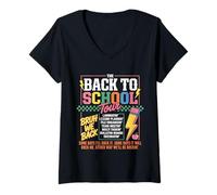 Mujer Back To School Tour Cute Teacher First Day Of School Bruh Camiseta Cuello V