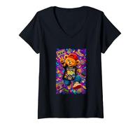 Mujer Back to The 90s Teddy Bear Retro Nostalgia Camiseta Cuello V