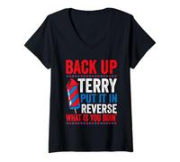 Mujer Back Up Terry lo puso al revés ¿Qué estás Haciendo Camiseta Cuello V
