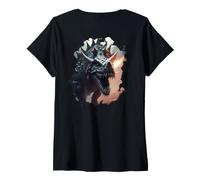 Mujer Backprint La Leyenda del Dracosaurio un Viaje a través de la Camiseta Cuello V