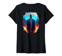 Mujer Backprint Supernova la Asombrosa Maravilla del Universo Camiseta Cuello V