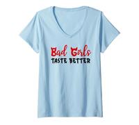 Mujer Bad Girls Taste Better Unholy Nun Dark Romance Sexy Women Camiseta Cuello V
