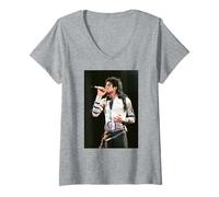 Mujer Bad World Tour de Michael Jackson Live Smooth Criminal 1988 Camiseta Cuello V