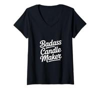 Mujer Badass Candle Maker Funny Dichos Mujeres Hombres Camiseta Cuello V