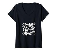 Mujer Badass Candle Maker Funny Dichos Mujeres Hombres Camiseta Cuello V