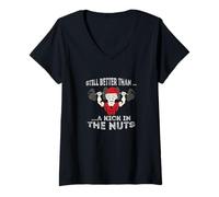 Mujer Badass Santa Todavía Mejor Que una Patada en Las nueces Camiseta Cuello V