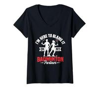 Mujer Badminton Team Game Partner Shuttlecock Player Bádminton Camiseta Cuello V