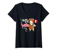 Mujer Bahamas Perú Raíces Bandera Bahameña Orgulloso Patrimonio Camiseta Cuello V