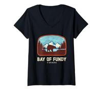 Mujer Bahía de Fundy Canadá Camiseta Cuello V