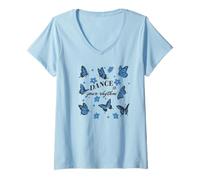 Mujer Baila a tu Ritmo Boho Butterfly Camiseta Cuello V