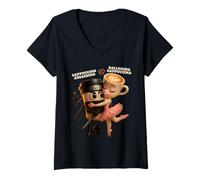 Mujer Bailarina Capuchino Capuchino Asesino Italiano Brainrot Camiseta Cuello V