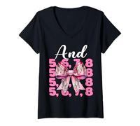 Mujer Bailarina Girl Ballet Dance Dancer Pink And 5, 6, 7, 8 Camiseta Cuello V