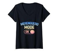 Mujer Bailarina Merengue Merenguero Divertido Camiseta Cuello V