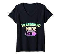 Mujer Bailarina Merengue Merenguero Divertido Camiseta Cuello V