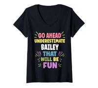 Mujer Bailey Personalized Women's Gift Custom Bailey Camiseta Cuello V