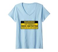 Mujer Bajo Construcción Post Cirugía Humor Mordaza Recuperarse Pronto Camiseta Cuello V