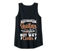 Mujer Bajo Es Como Una Guitarra Pero Way Coole Guitarrista Música Camiseta sin Mangas