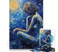 Mujer bajo un Cielo Estrellado Rompecabezas de 1000 Piezas para Adultos Juego Que estimula la Mente Superficie Lisa y sin Rebabas Un pasatiempo Fascinante para los Momentos de Ocio (50x75cm)