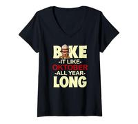 Mujer Bake It Like October All Year Long Camiseta Cuello V