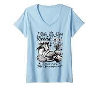Mujer Baker Bake Own Bread Dont Trust Government Masa madre Camiseta Cuello V