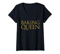 Mujer Baking Queen Cake Cookies Pastry Chef Chocolate Cake Bakers Camiseta Cuello V