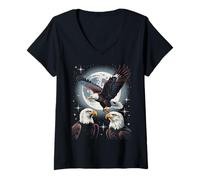 Mujer Bald And Majestic American Bald Eagle Vintage Eagle Bird Fun Camiseta Cuello V