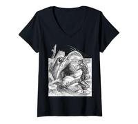 Mujer Baleine Un Barco Una Bestia Camiseta Cuello V