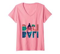 Mujer Bali - Regalo para los Amantes de Bali Camiseta Cuello V