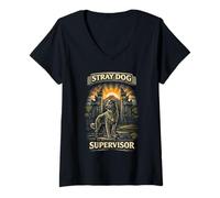 Mujer Bali Viajar Stray Dog Supervisor Camiseta Cuello V