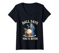Mujer Ball Dice Que Eres Un Mago De Memes Btch Divertido Camiseta Cuello V