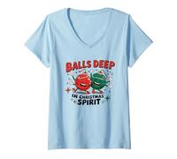Mujer Balls Deep in Christmas Spirit Camiseta Cuello V