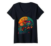 Mujer Balón de Baloncesto con Calavera hasta Que mueras Jugador Baller Techwear Camiseta Cuello V