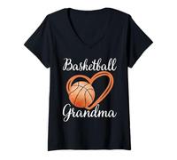 Mujer Baloncesto Abuela Mujeres Familia A Juego Divertido Baloncesto Camiseta Cuello V