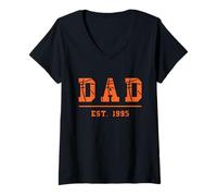 Mujer Baloncesto Papá Desde 1995 Cumpleaños Día del Padre Vintage Camiseta Cuello V