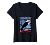 Mujer Baltimore, Midnight Raven mira sobre el Horizonte de la Ciudad Camiseta Cuello V
