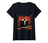 Mujer Banda de música AC/DC en Vivo en River Plate Camiseta Cuello V