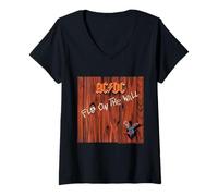 Mujer Banda Musical AC/DC Fly On The Wall Camiseta Cuello V