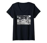 Mujer Banda New Romantic En Gira por Suecia 1983 Camiseta Cuello V