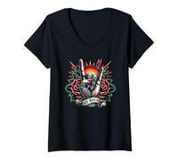 Mujer Bandas de rock clásicas de los años 80 para mujer, estilo retro para fiesta Camiseta Cuello V