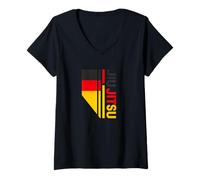 Mujer Bandera Alemana Y Luchador De Jiu-Jitsu De Alemania Camiseta Cuello V