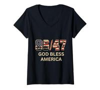 Mujer Bandera Americana 86/47 God Bless America Patriots 86 47 Camiseta Cuello V
